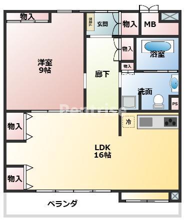 サンリット一番館(1LDK/3階)の間取り写真