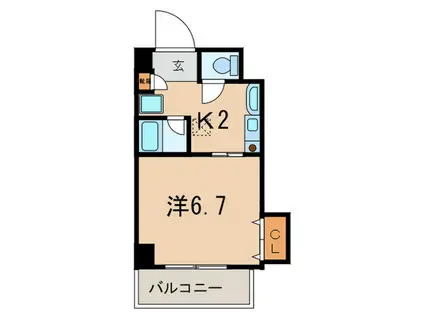 ファインキャッスル城ヶ堀(1K/4階)の間取り写真