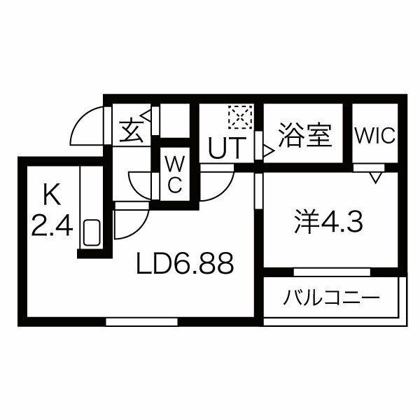 タルト南郷(1LDK/2階)の間取り写真