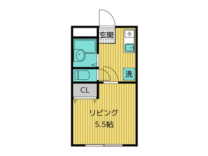 第5西調布ハイツ(1K/1階)の間取り写真