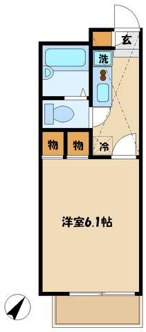 レオパレスコスモわたなべ(1K/2階)の間取り写真