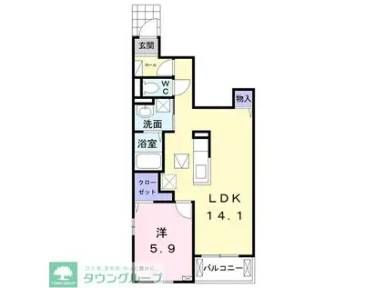 セイバリーII(1LDK/1階)の間取り写真