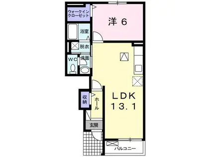 ミサキレジデンス(1LDK/1階)の間取り写真