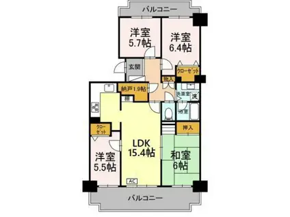ライフインサーラ(4LDK/14階)の間取り写真