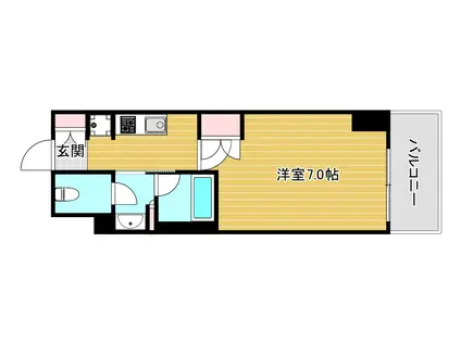 クレストコート靱公園 THE CLASS(1K/8階)の間取り写真