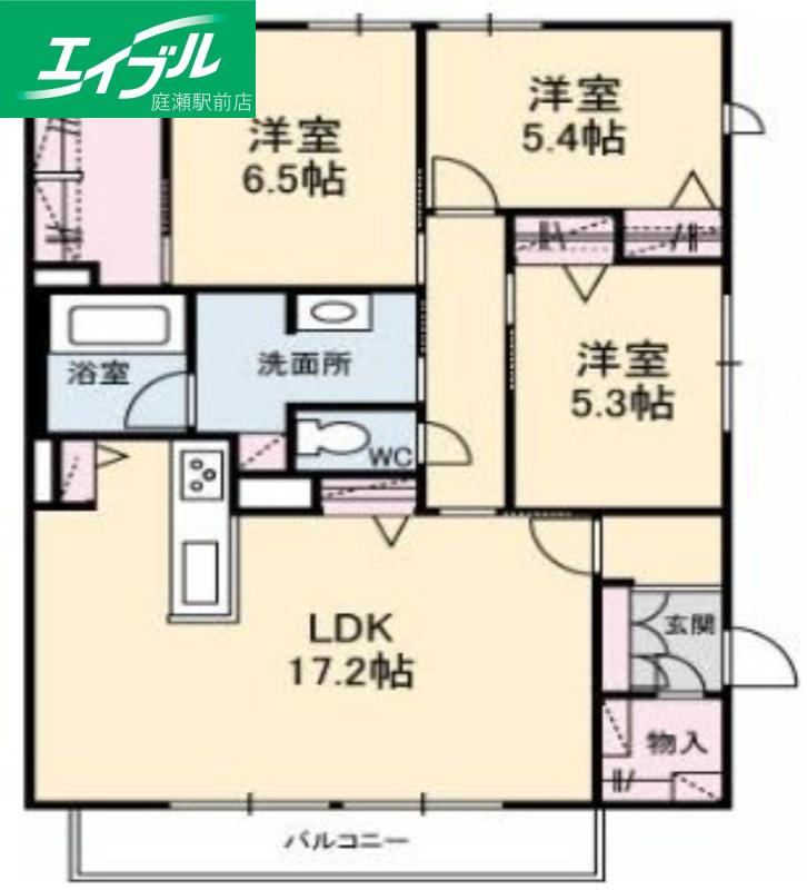 シャーメゾン エンネ(3LDK/2階)の間取り写真