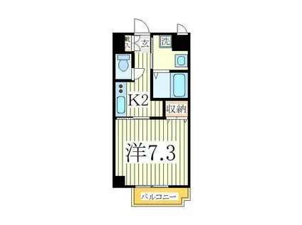 アルバーロ イーリス(1K/6階)の間取り写真
