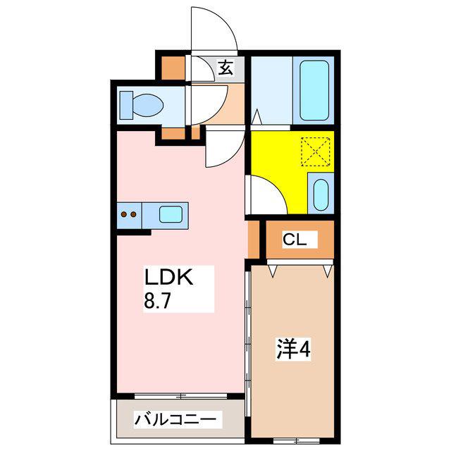 HORAI-9(1LDK/1階)の間取り写真