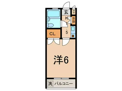 SUITABLE ONE(1K/1階)の間取り写真