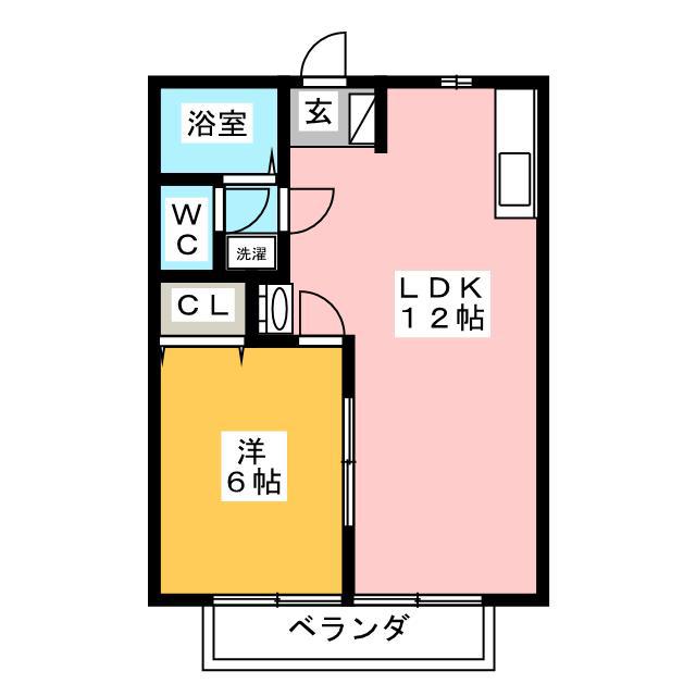 ファインシティ B(1LDK/1階)の間取り写真