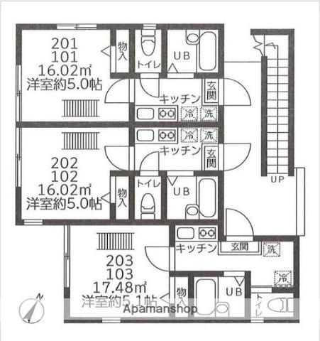 アルウィンコート(1K/1階)の間取り写真