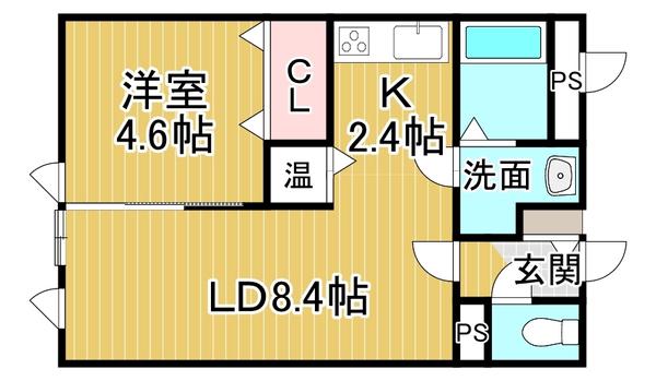 LAPEL241A(1LDK/3階)の間取り写真