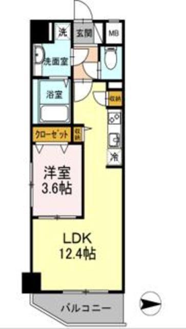 クラヴィーア練馬(1LDK/8階)の間取り写真