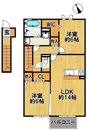 ステラセッテ(2LDK/2階)の間取り写真