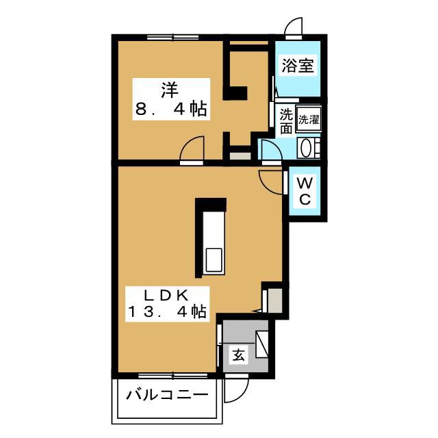 ネオ アドバンス(1LDK/1階)の間取り写真