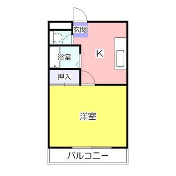 レジデンスITO(1K/2階)の間取り写真