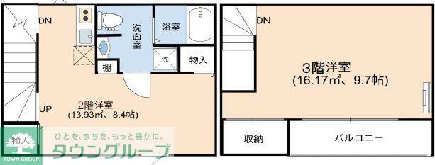 ベックアパートメント東川口(1LDK/2階)の間取り写真