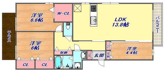 甲南コルン(3LDK/3階)の間取り写真