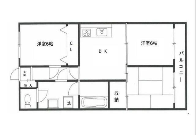 コスモマンション(3DK/6階)の間取り写真