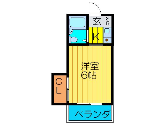 れすぽわーる21(1K/2階)の間取り写真