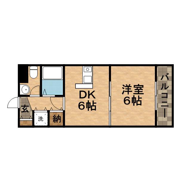 駅前壱番館(1DK/2階)の間取り写真