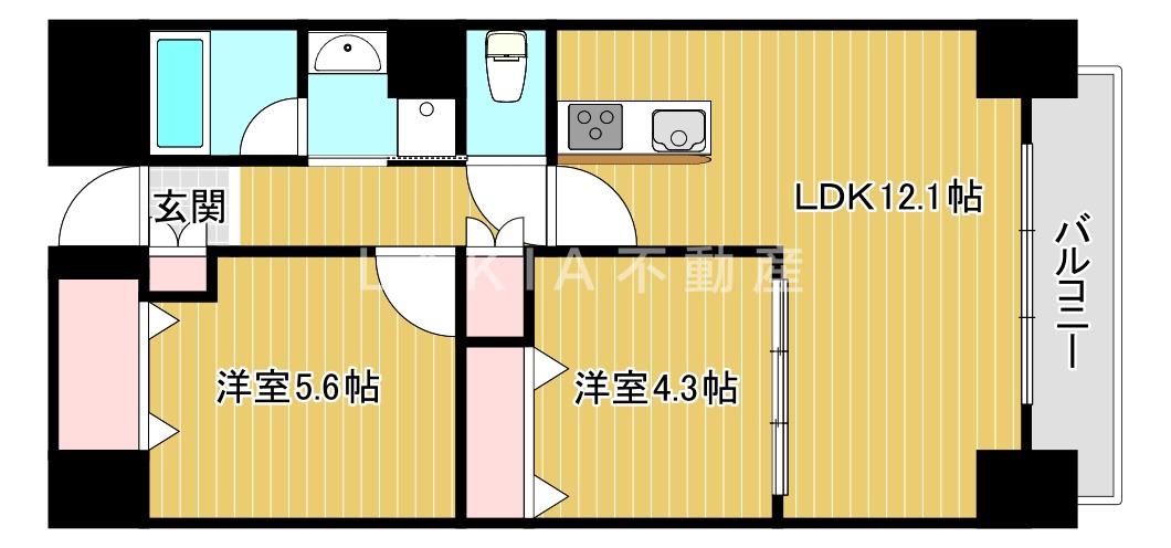 イルミナル グランデ(1SLDK/8階)の間取り写真