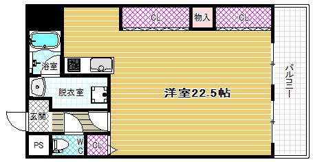 シィダーヴィレッジ(1K/6階)の間取り写真