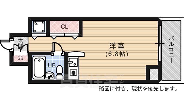 ダイアパレス皆実町弐番館(ワンルーム/6階)の間取り写真
