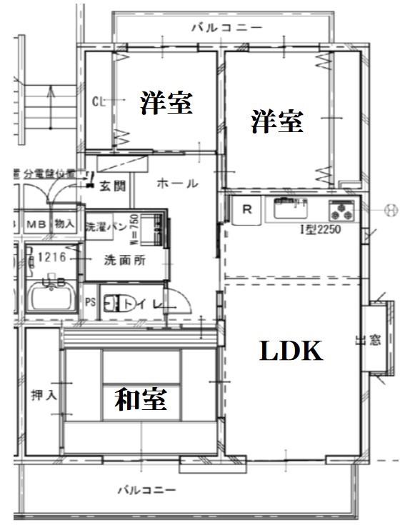 グレース蓮池(3LDK/2階)の間取り写真