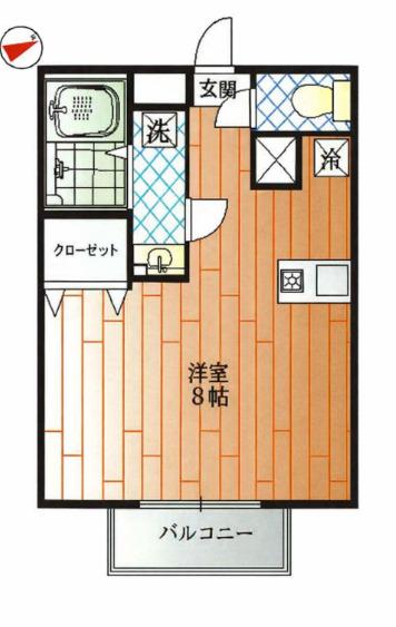 ガーデンハウス(ワンルーム/2階)の間取り写真