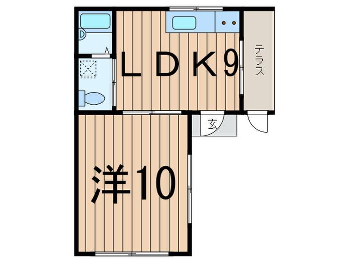 照井コーポ(1LDK/1階)の間取り写真