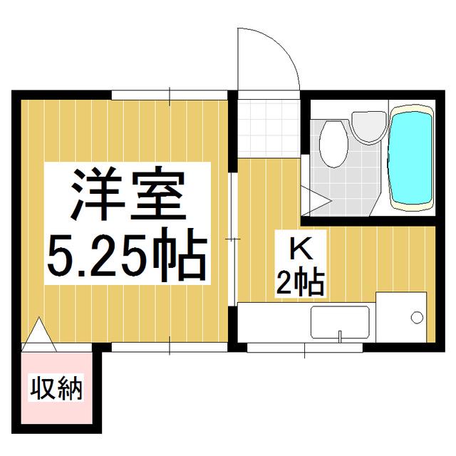 ファミーユ石堂(1K/2階)の間取り写真