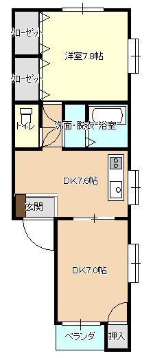 ハイムエクセレント(2DK/2階)の間取り写真