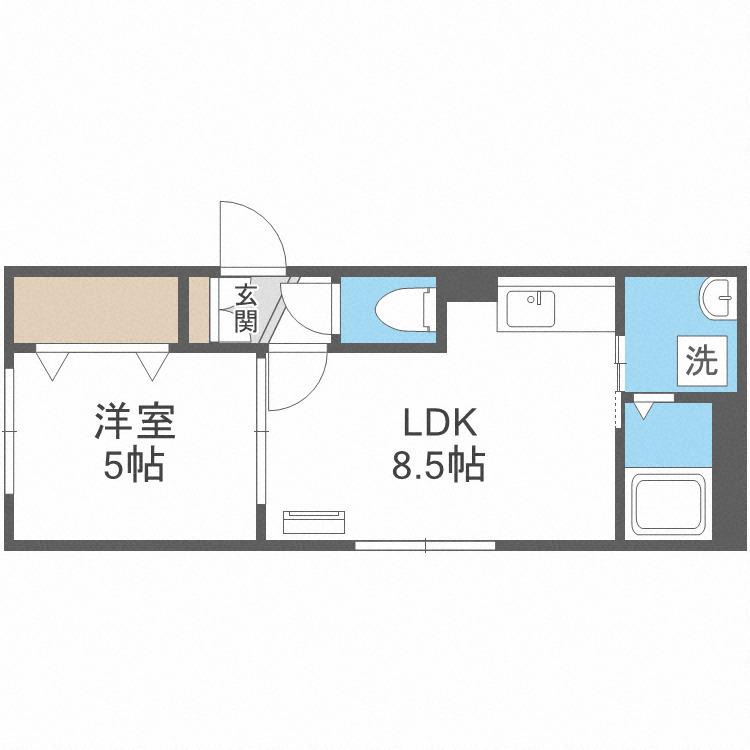 HARMONY TERRACE(1LDK/4階)の間取り写真