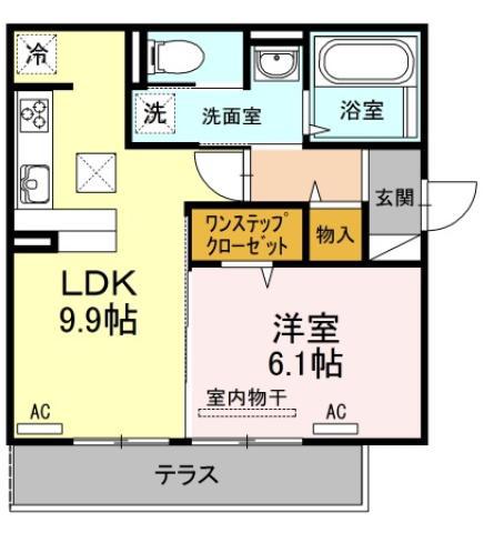 セジュールエム(1LDK/1階)の間取り写真
