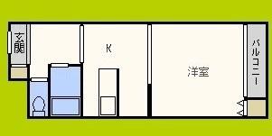 エクトIII(1DK/6階)の間取り写真