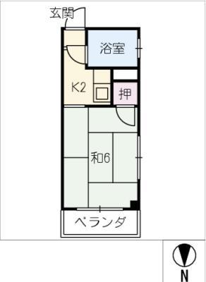 NK国府宮(1K/3階)の間取り写真