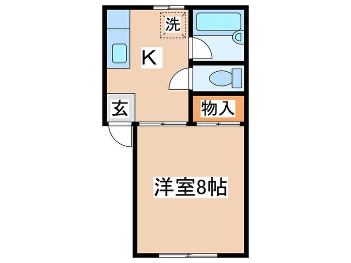 青木葉ハイツ1号(1K/2階)の間取り写真