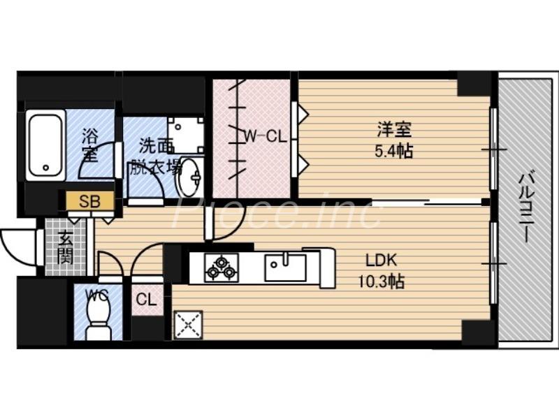 ジョイパーク鶴見(1LDK/4階)の間取り写真