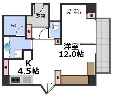 日商岩井京橋ハイツ(1K/4階)の間取り写真