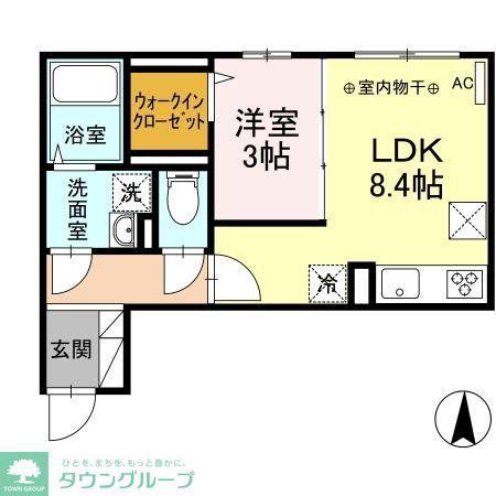 ヴィクトワール(1LDK/1階)の間取り写真