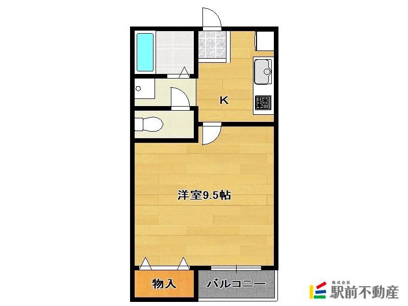 メゾンドール(1K/2階)の間取り写真