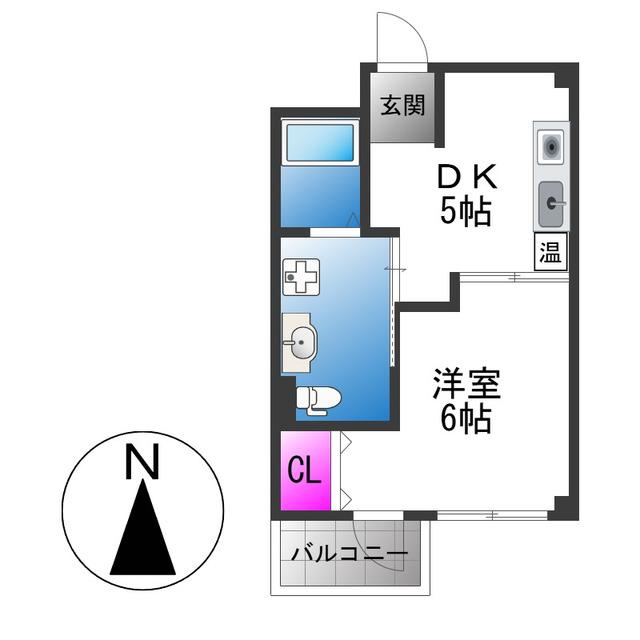 第8美和マンション(1DK/2階)の間取り写真