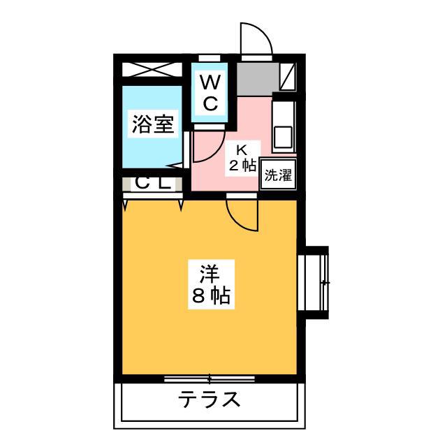 エスポワール初生A(1K/1階)の間取り写真
