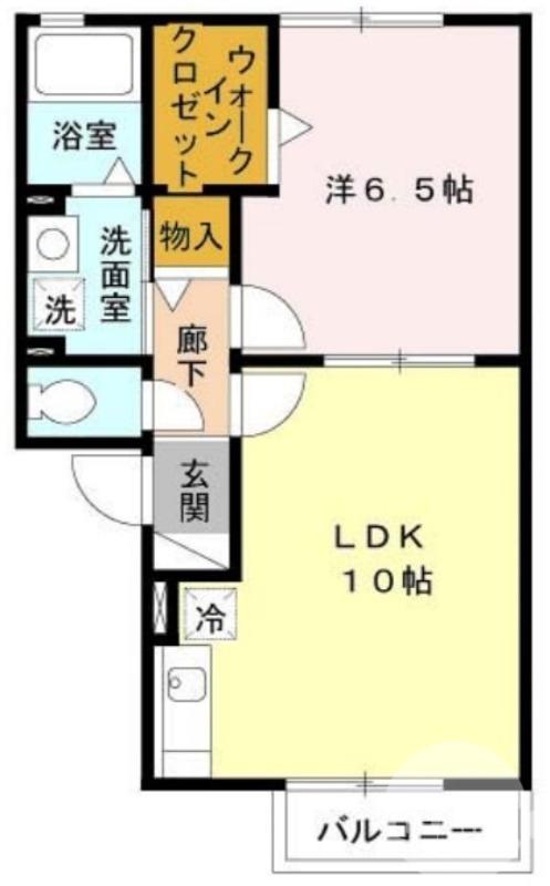 グリーンコート原寺(1LDK/1階)の間取り写真