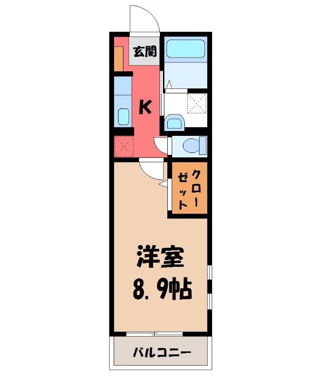 ヴェスペリア(1K/2階)の間取り写真