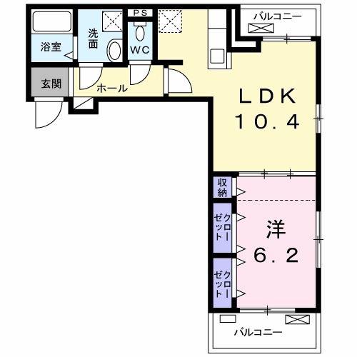 フォルシュ ライゼ(1LDK/3階)の間取り写真