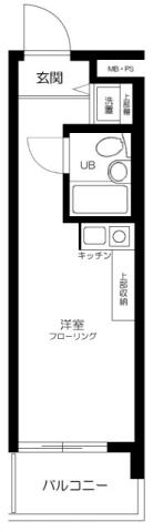 菱和パレス旗の台(ワンルーム/6階)の間取り写真