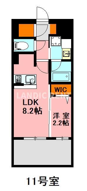デュ・レジア博多レジデンス(1LDK/5階)の間取り写真