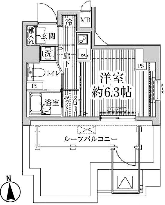 HF東中野レジデンス(1K/9階)の間取り写真